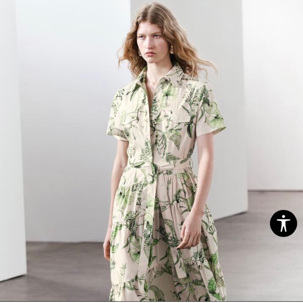 NWT Floral Zara Shirtdress